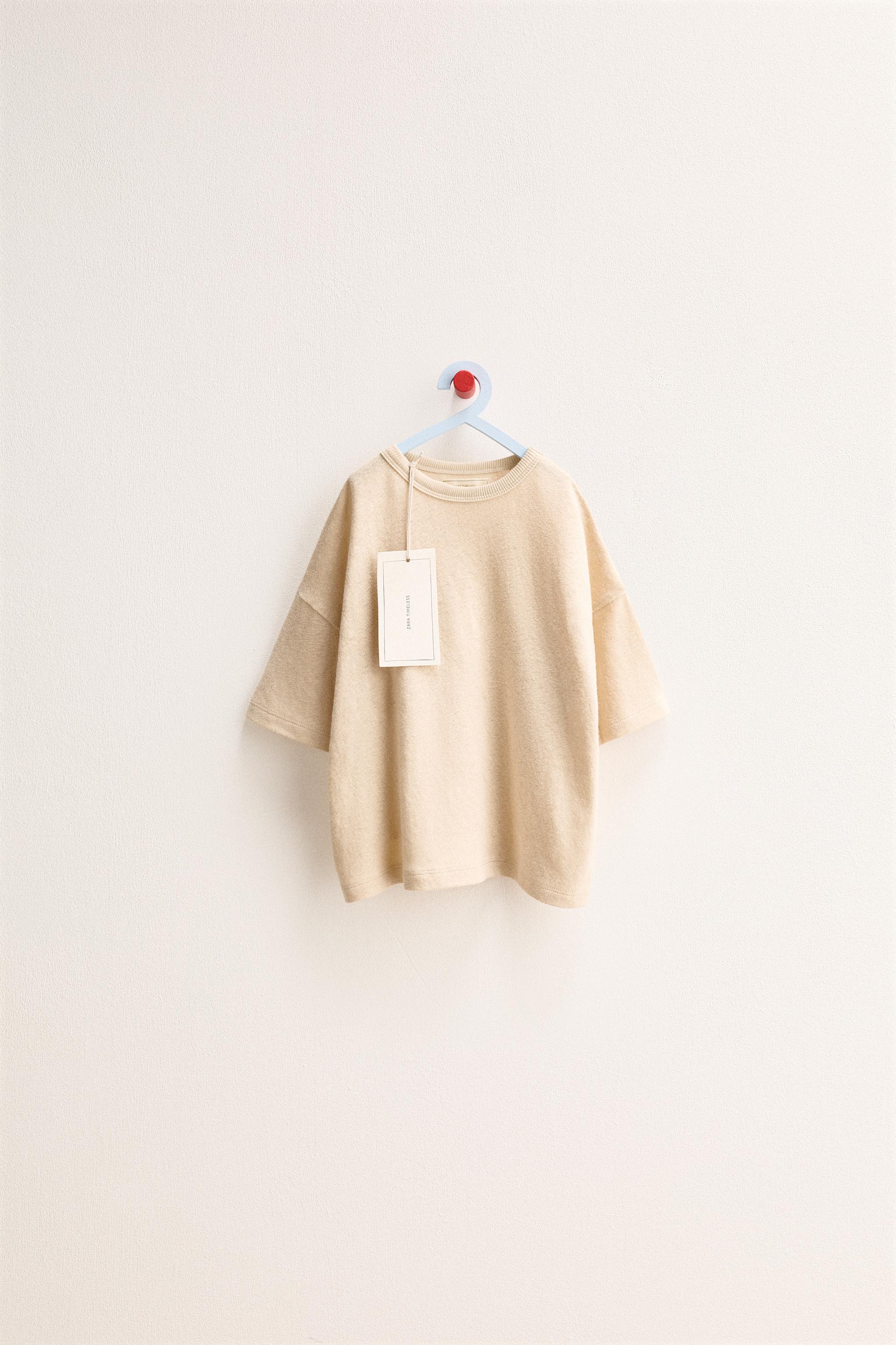 ZARA TIMELESS - T-SHIRT UNI COTON LIN